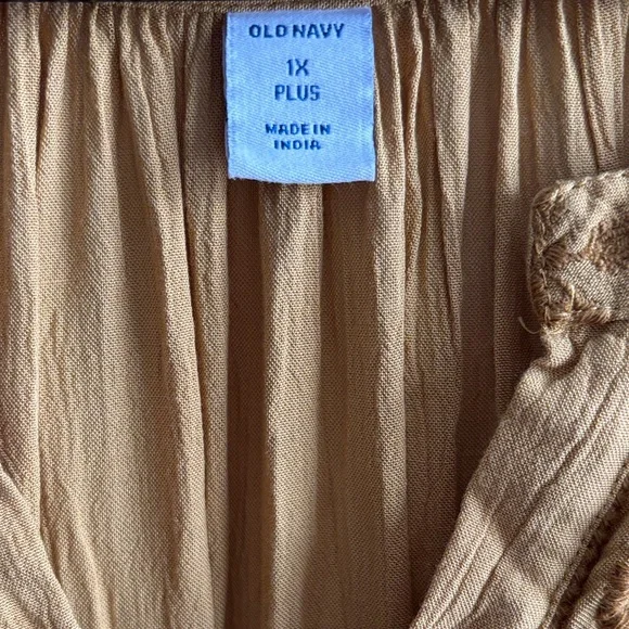 Old Navy Mustard Yellow Long Sleeve Embroidered Tiered Dress - Picture 3 of 8